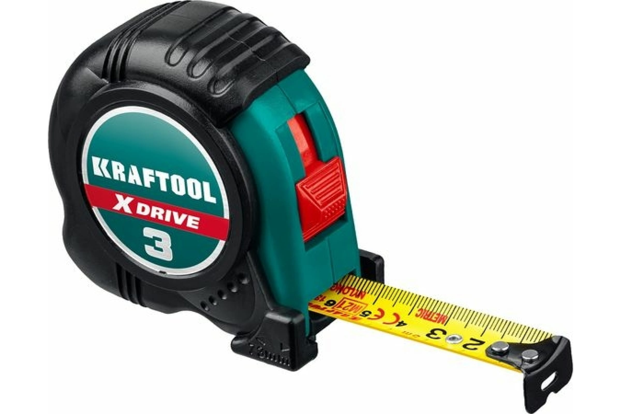 

Рулетка Kraftool X-Drive 3м / 19мм с ударостойким обрезиненным корпусом