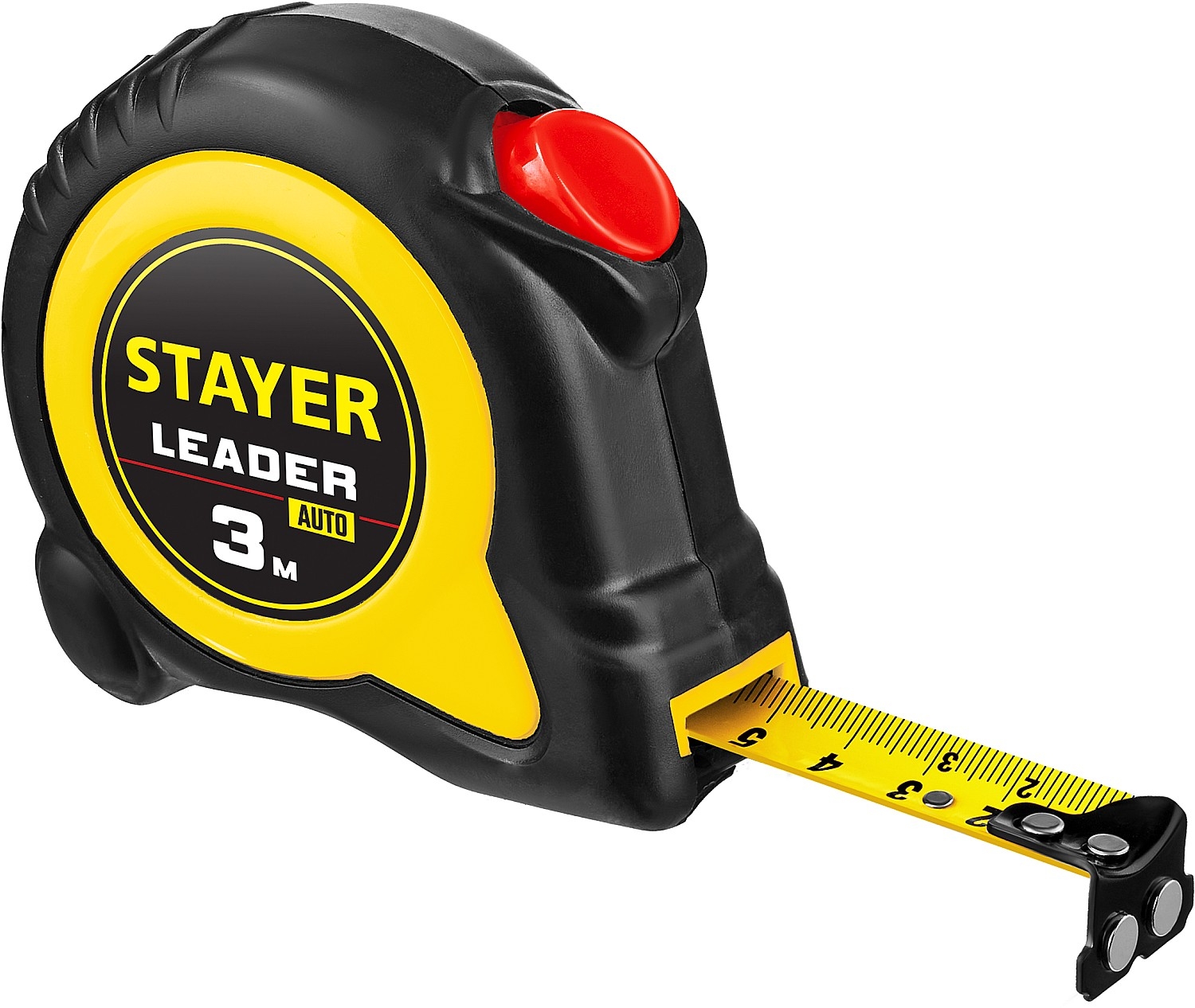 STAYER LEADER 3м / 16мм рулетка с автостопом в ударостойком обрезиненном корпусе