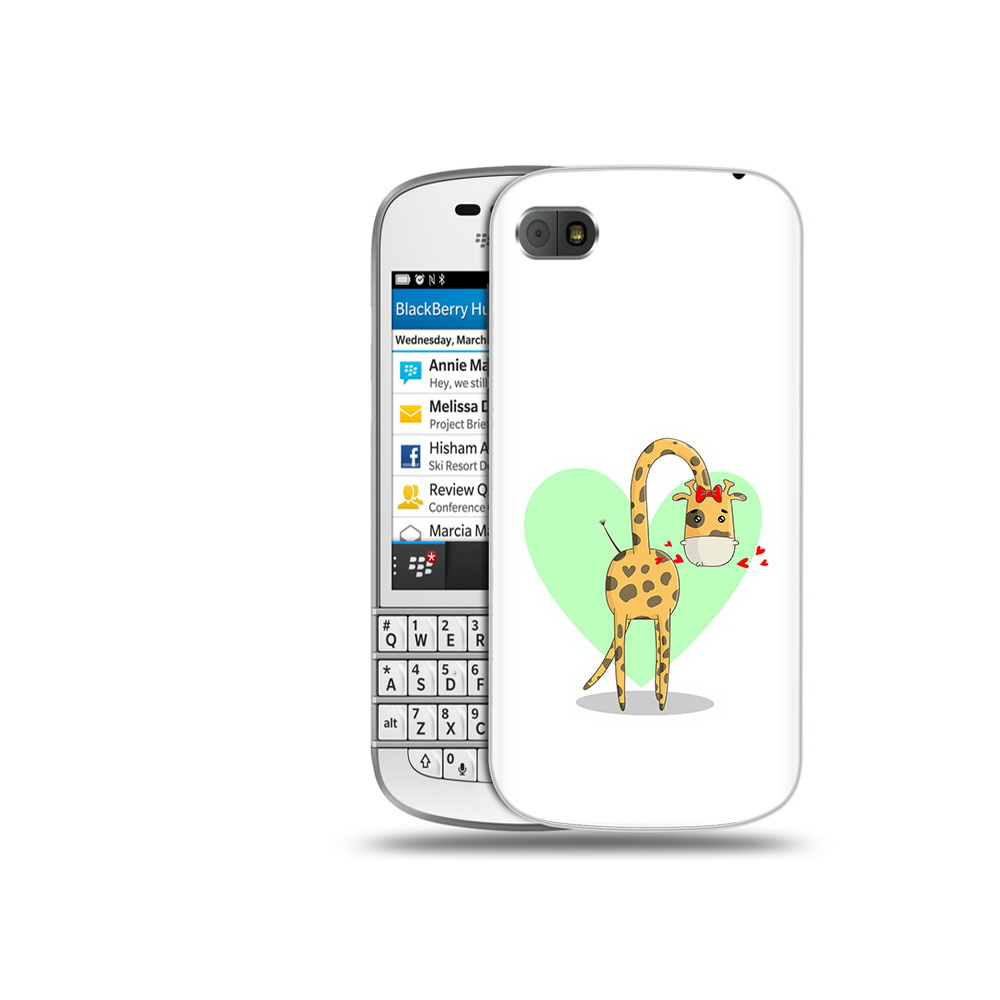 

Чехол MyPads Tocco для BlackBerry Q10 Влюбленный жираф 14 февраля, Прозрачный, Tocco
