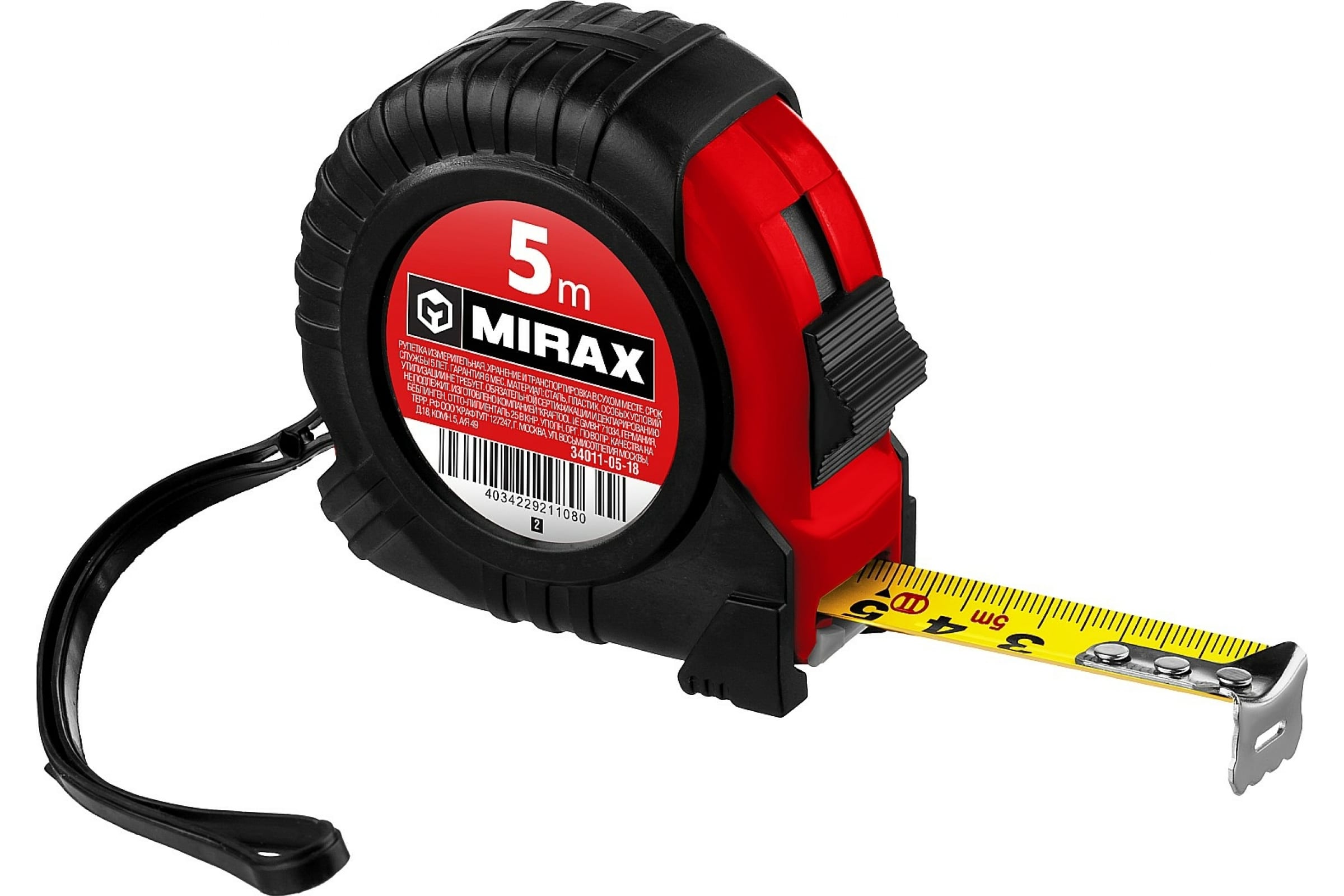 

Рулетка MIRAX Rubber 5м х 18мм 34011-05-18