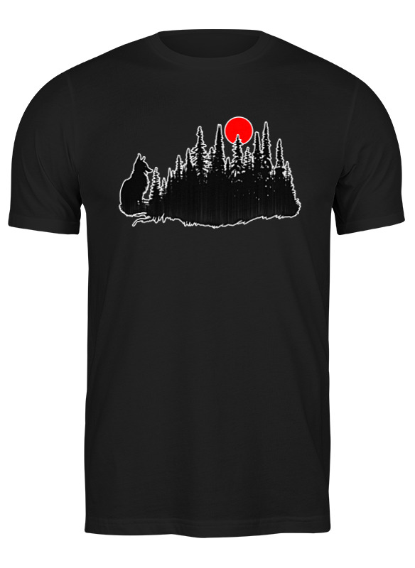 

Футболка мужская Printio Forest fox черная M, Черный, Forest fox