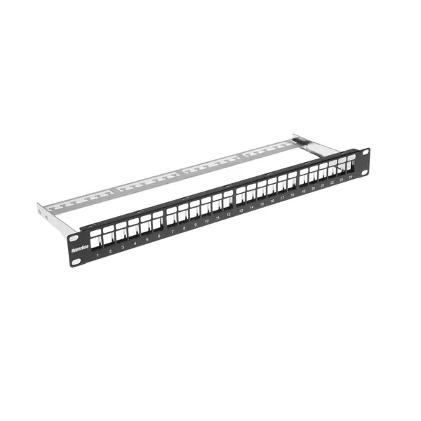 

Патч-панель наборная Hyperline (PPBL3-19-24-SH-RM) 19" 1U 24xRJ45 кат.5e UTP, Черный