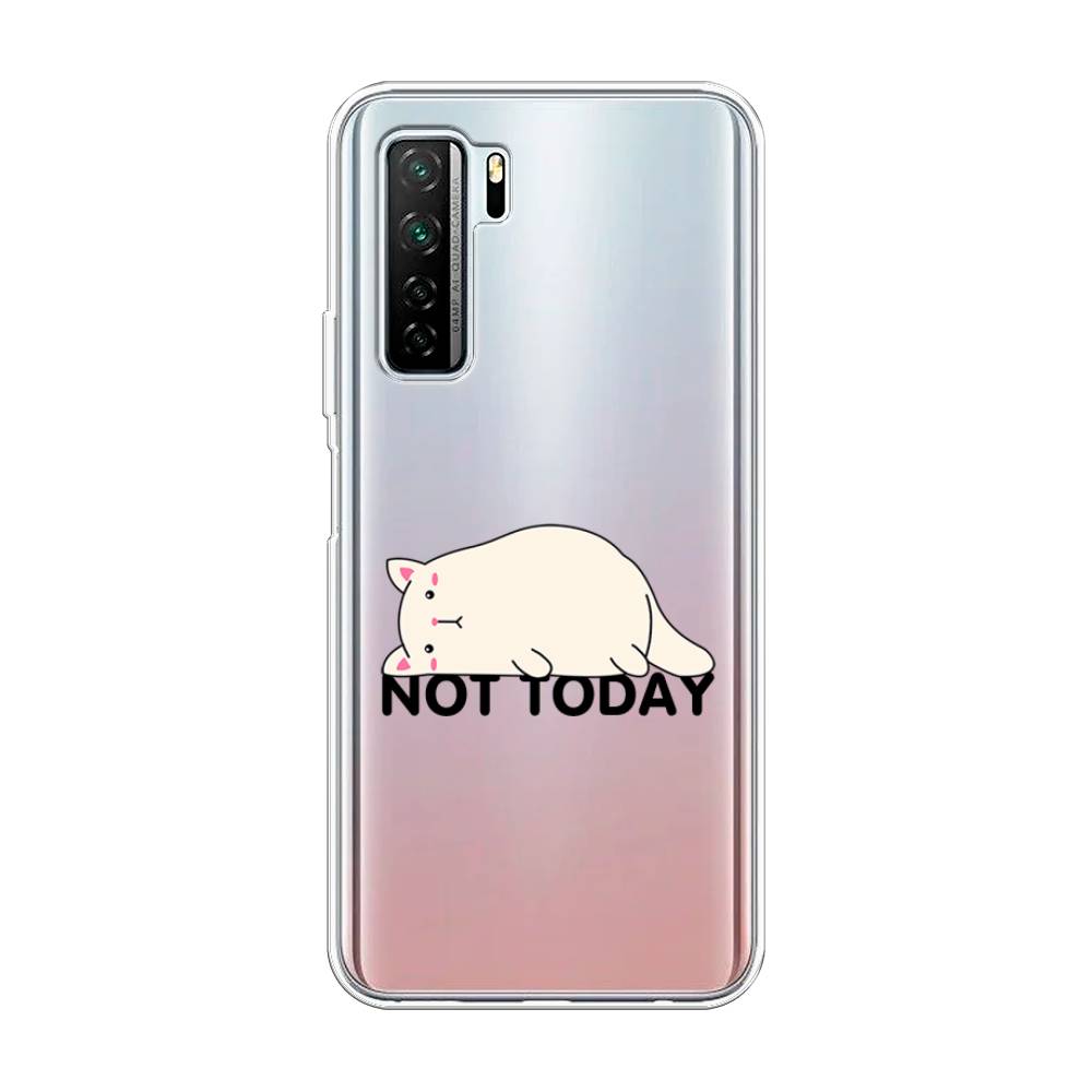 

Чехол на Huawei P40 Lite 5G/Nova 7 SE/Honor 30S Global "Cat not today", Белый;розовый;черный, 6103050-1