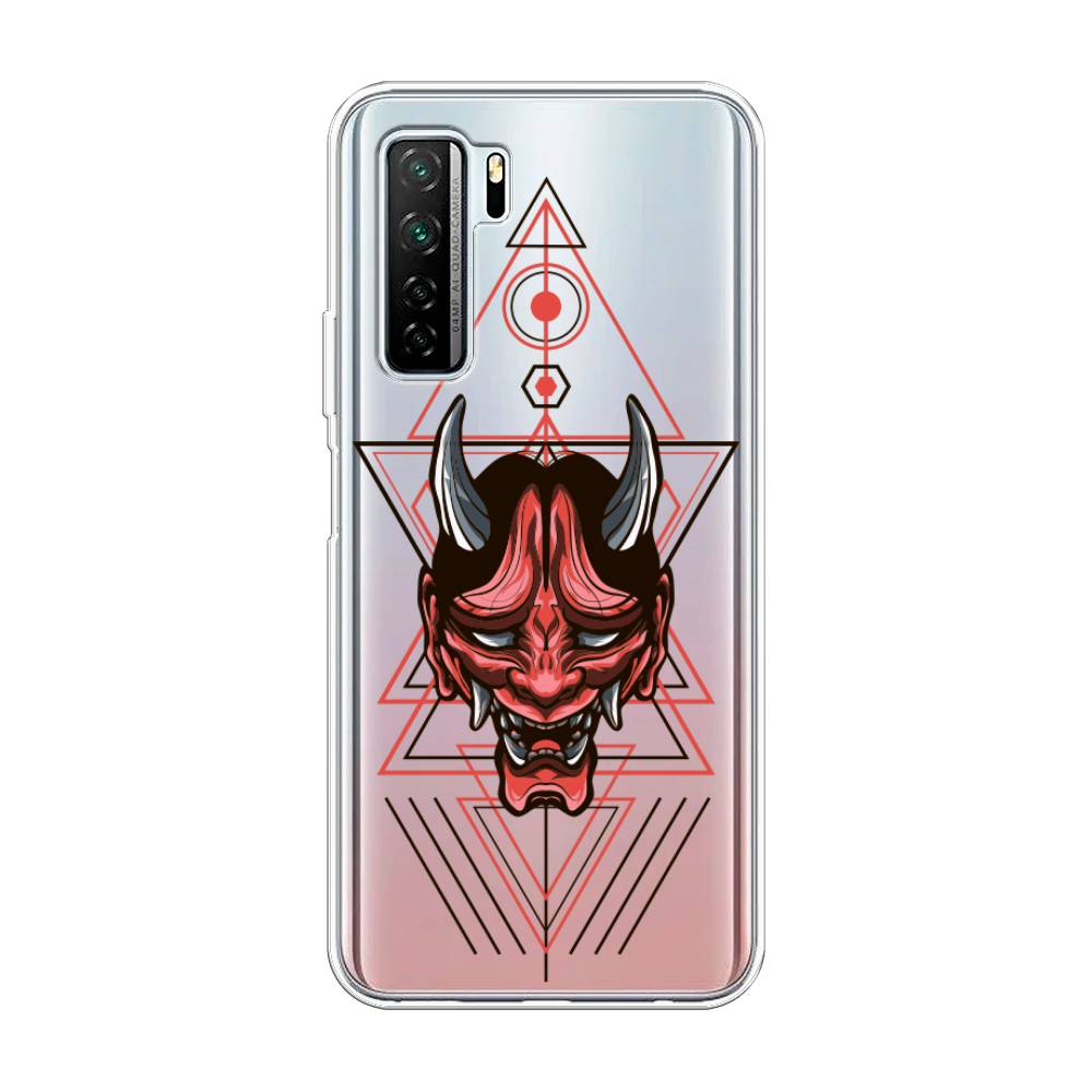 

Чехол для Huawei P40 Lite 5G/Nova 7 SE/Honor 30S Global "Hanya Oni mask", Серый;красный;черный, 6103050-4