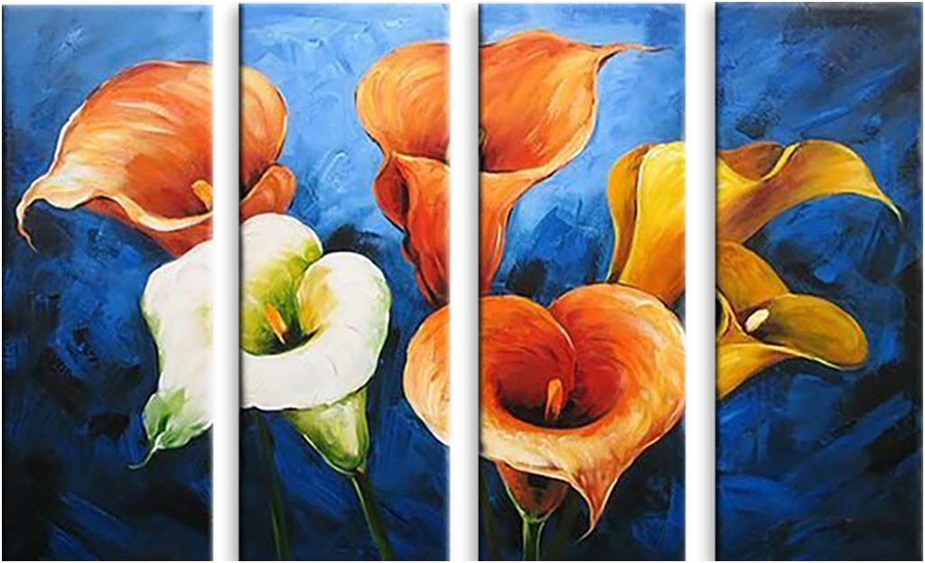 

Картина модульная на холсте Модулка Нарисованные каллы 120x79 см, 3915