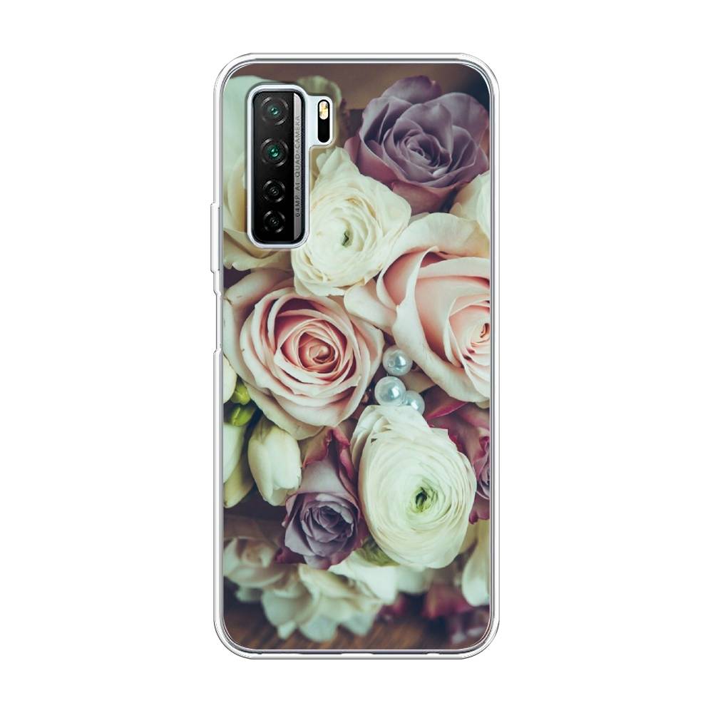 

Чехол для Huawei P40 Lite 5G/Nova 7 SE/Honor 30S Global "Свадебный букет", Белый;фиолетовый, 6103050-2