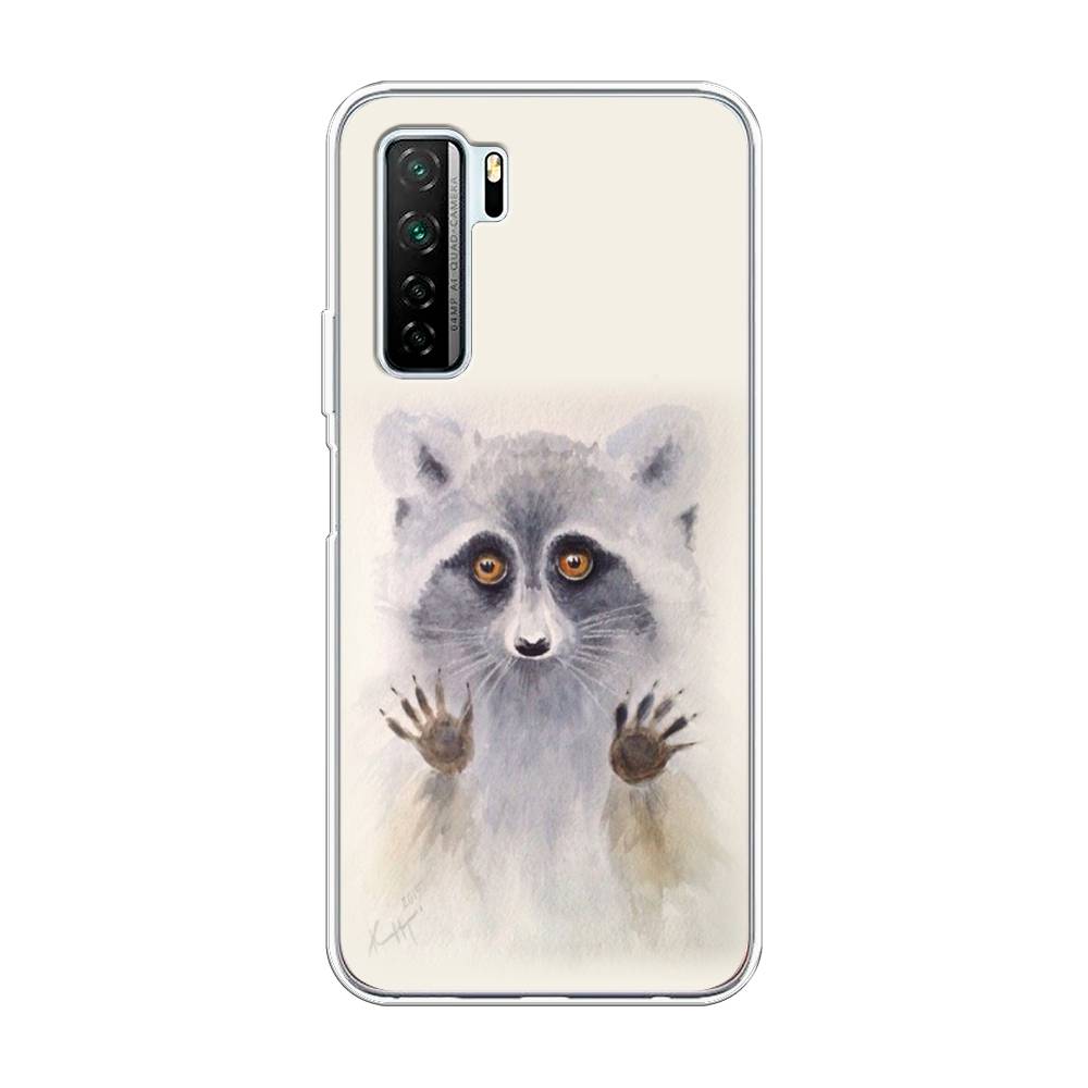 

Чехол для Huawei P40 Lite 5G/Nova 7 SE/Honor 30S Global "Енот за стеклом", Бежевый;серый, 6103050-4