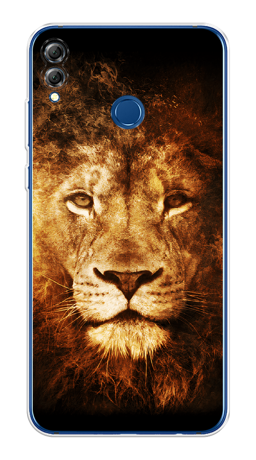 

Чехол на Honor 8X / Хонор 8Х "Лев", Черный;коричневый;желтый, 66750-6