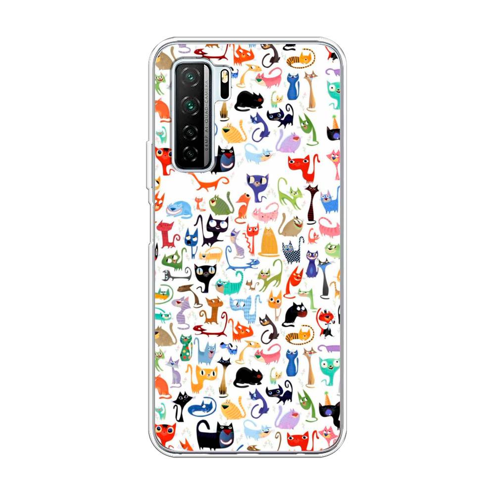 

Чехол для Huawei P40 Lite 5G/Nova 7 SE/Honor 30S Global "Цветные коты", Разноцветный, 6103050-1
