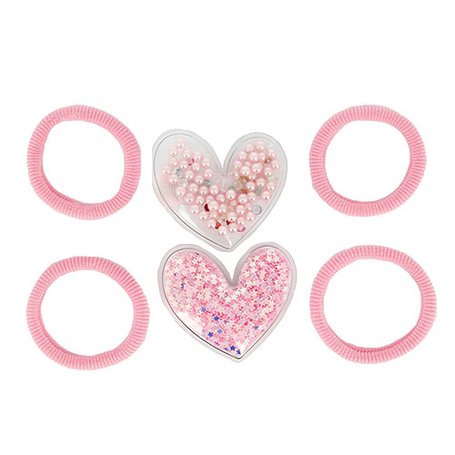 

Набор MISS PINKY BASIC (резинка 4 шт, заколка 2 шт), Розовый, BASIC