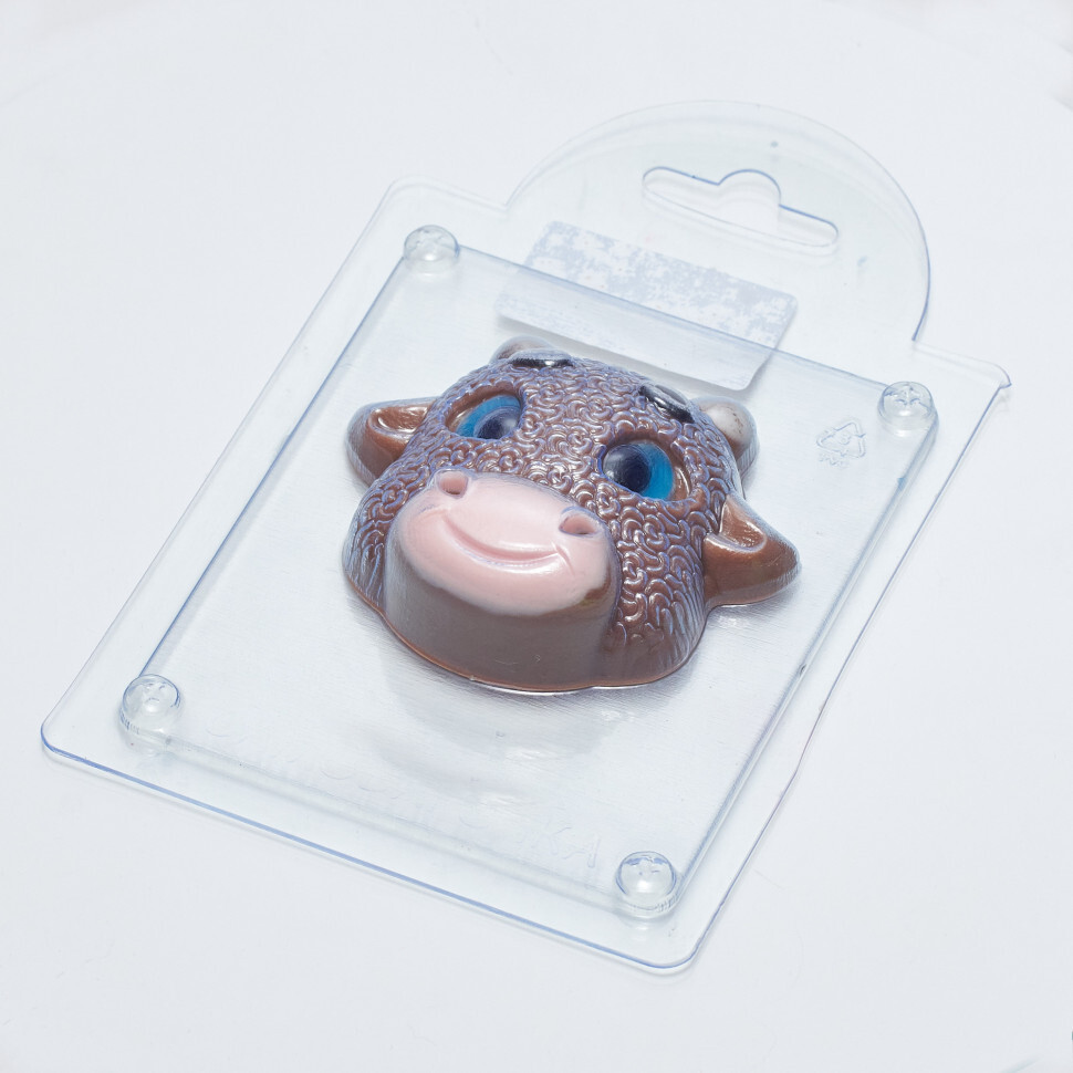 

Форма для шоколада пластиковая AnyMolds курчавый бычок, Прозрачный