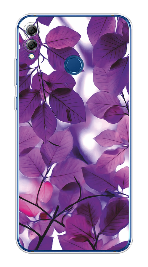 

Чехол на Honor 8X / Хонор 8Х "Сиреневые листики", Фиолетовый;голубой, 66750-2