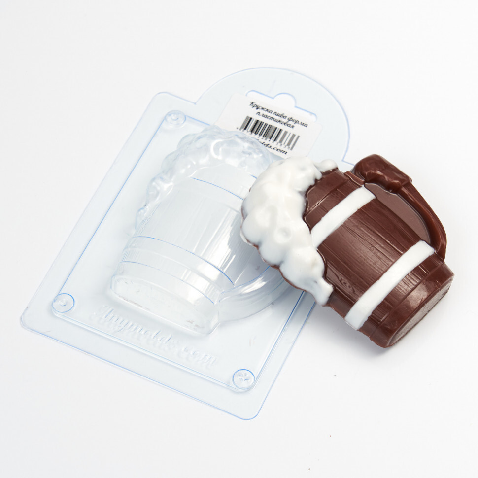 

Форма для шоколада пластиковая AnyMolds кружка пива, Прозрачный