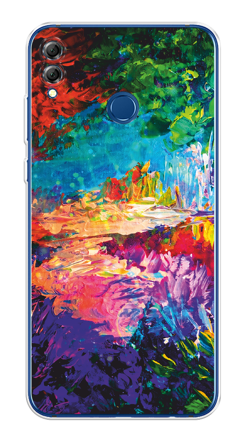

Чехол на Honor 8X / Хонор 8Х "Лес-гуашь", Синий;розовый;зеленый, 66750-4