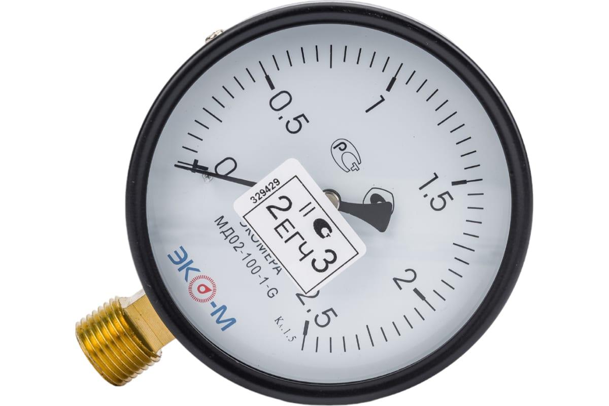 Манометр ЭКО-М Экомера МД02-100 мм 0..2,5МПа G1/2 (Эконом) МД02-100-G-2,5МПа-ЭИ
