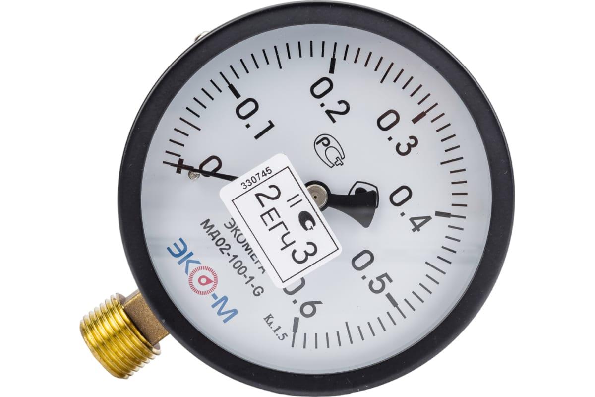 Манометр ЭКО-М Экомера МД02-100 мм 0..0,6МПа G1/2 (Эконом) МД02-100-G-0,6МПа-ЭИ
