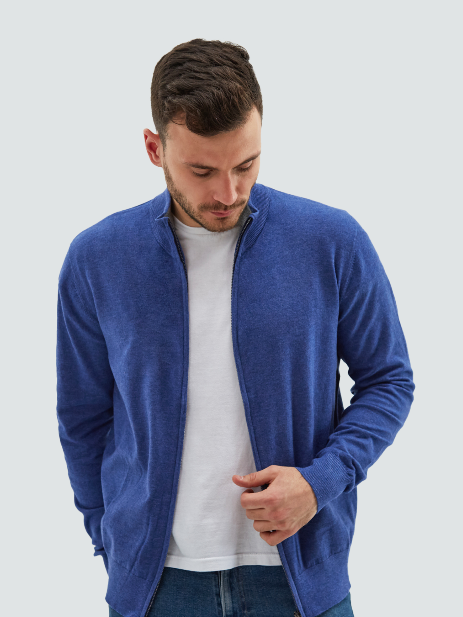 Кардиган мужской MANAFOFF 8101 голубой L