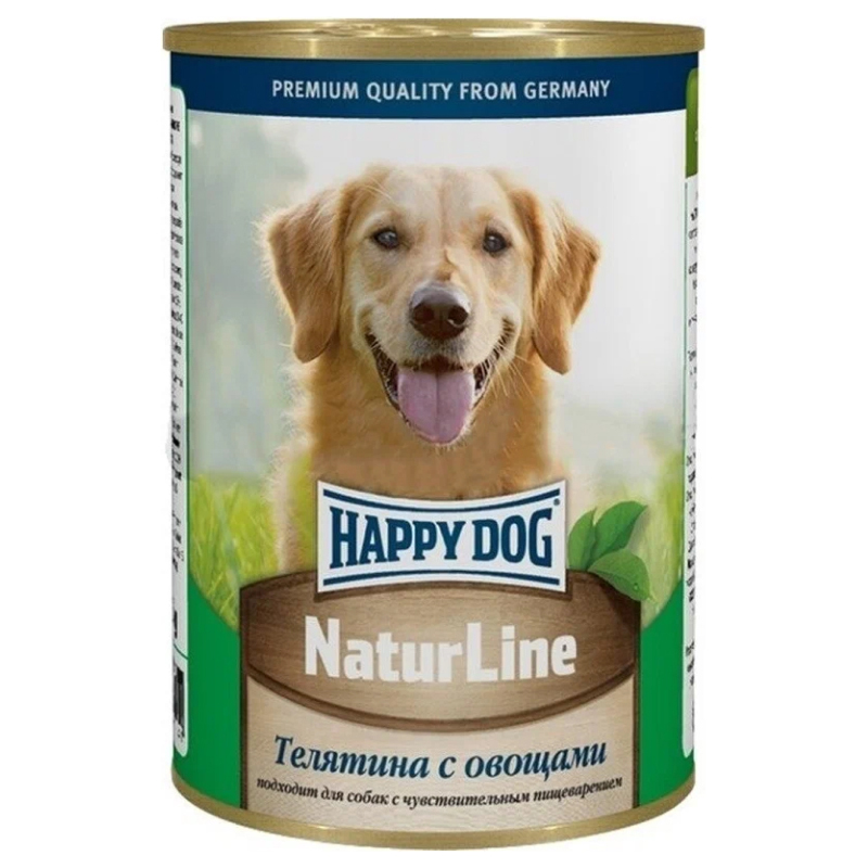 

Консервы для собак Happy Dog NaturLine, с телятиной и овощами, 400г, NaturLine