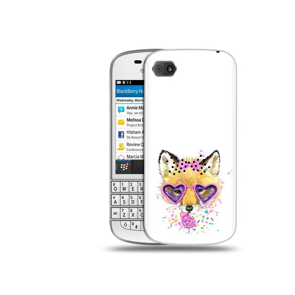 

Чехол MyPads Tocco для BlackBerry Q10 лисенок с бантиком, Прозрачный, Tocco