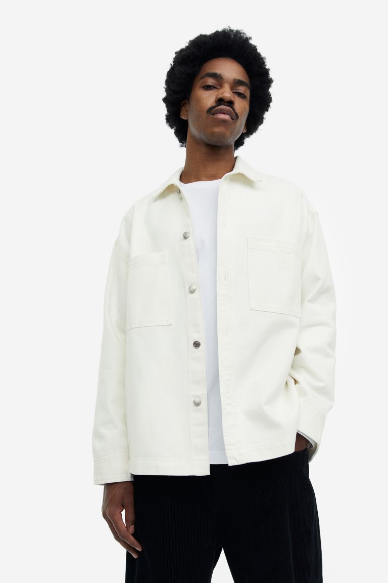 

Рубашка мужская H&M 1136245001 белая L (доставка из-за рубежа), Белый, 1136245001