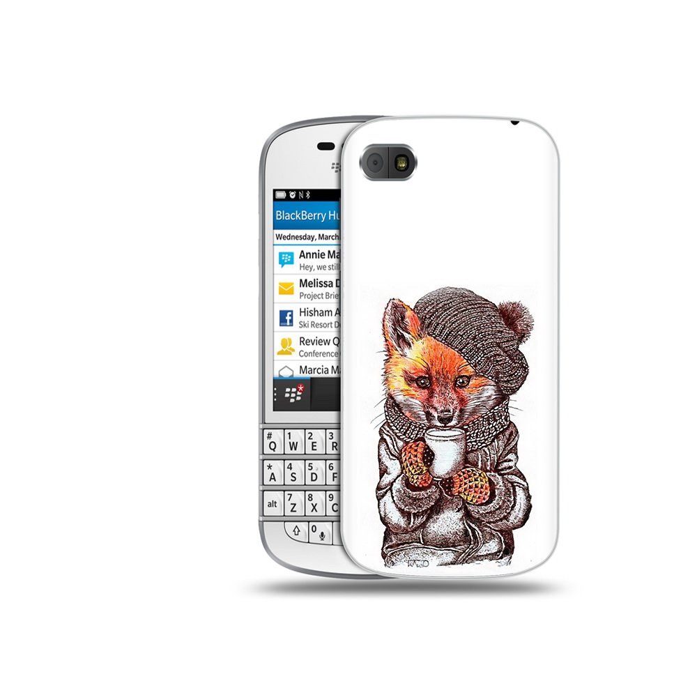 

Чехол MyPads Tocco для BlackBerry Q10 лиса в шапке, Tocco