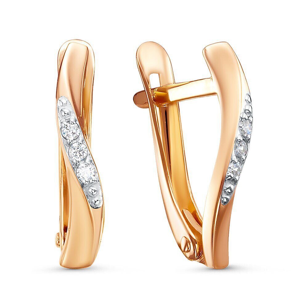 

Серьги из красного золота 585Gold 302007258, фианит, 302007258