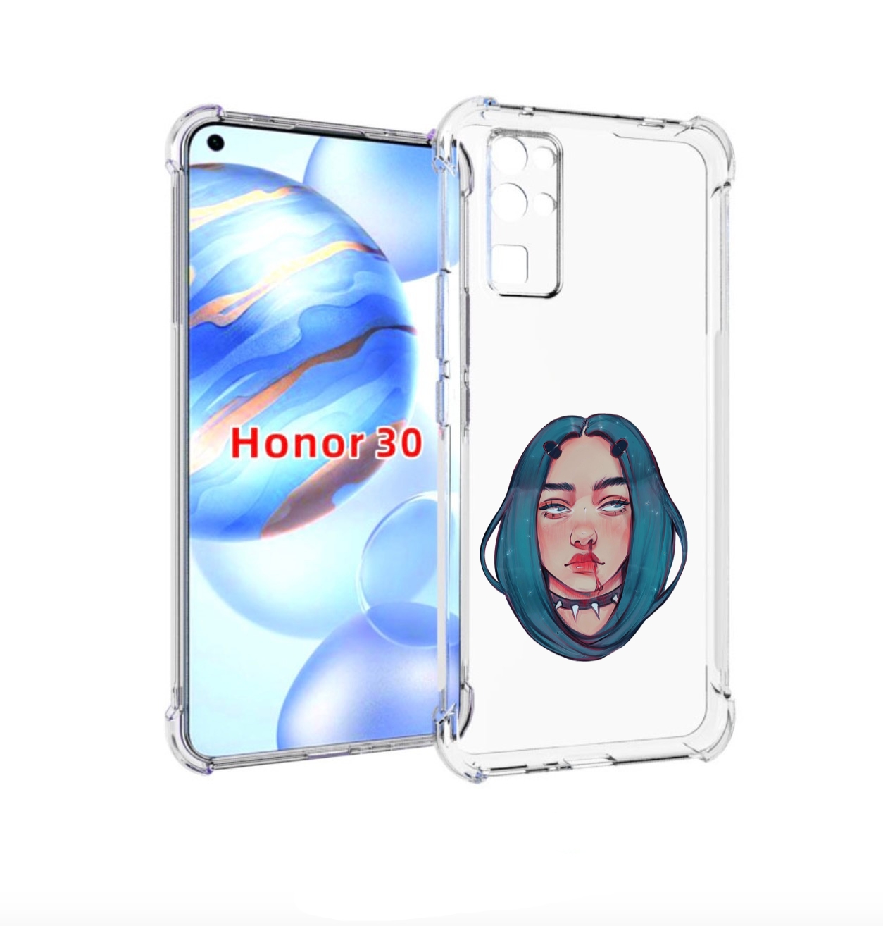 

Чехол бампер MyPads грустная-девушка-с-синими-волосами для Honor, Прозрачный, Tocco