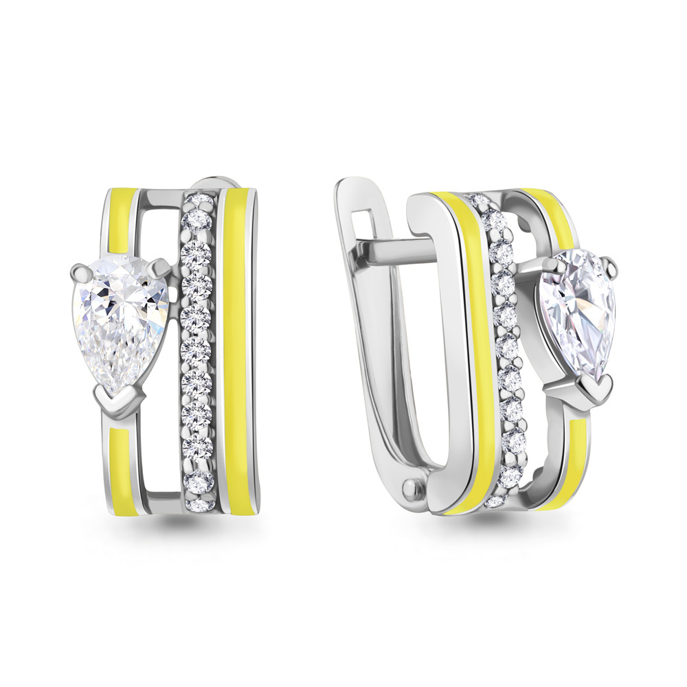 

Серьги из серебра с фианитом, эмалью ЯХОНТ Ювелирный 2703381, 2703381