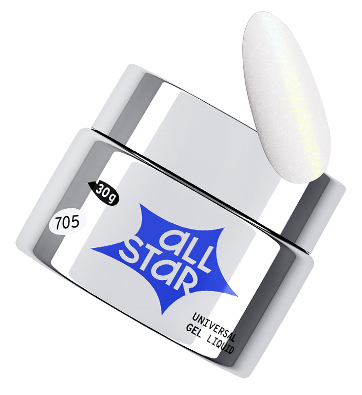 Гель скульптурный низкой вязкости ALL STAR Gloss Milk 705 Молочный с шиммером 30 г
