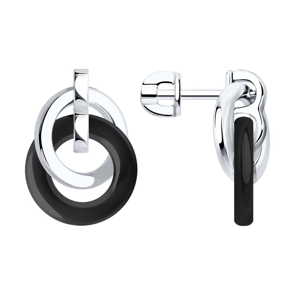 

Серьги пусеты из серебра ЯХОНТ Золотой 2700742, керамика, 2700742