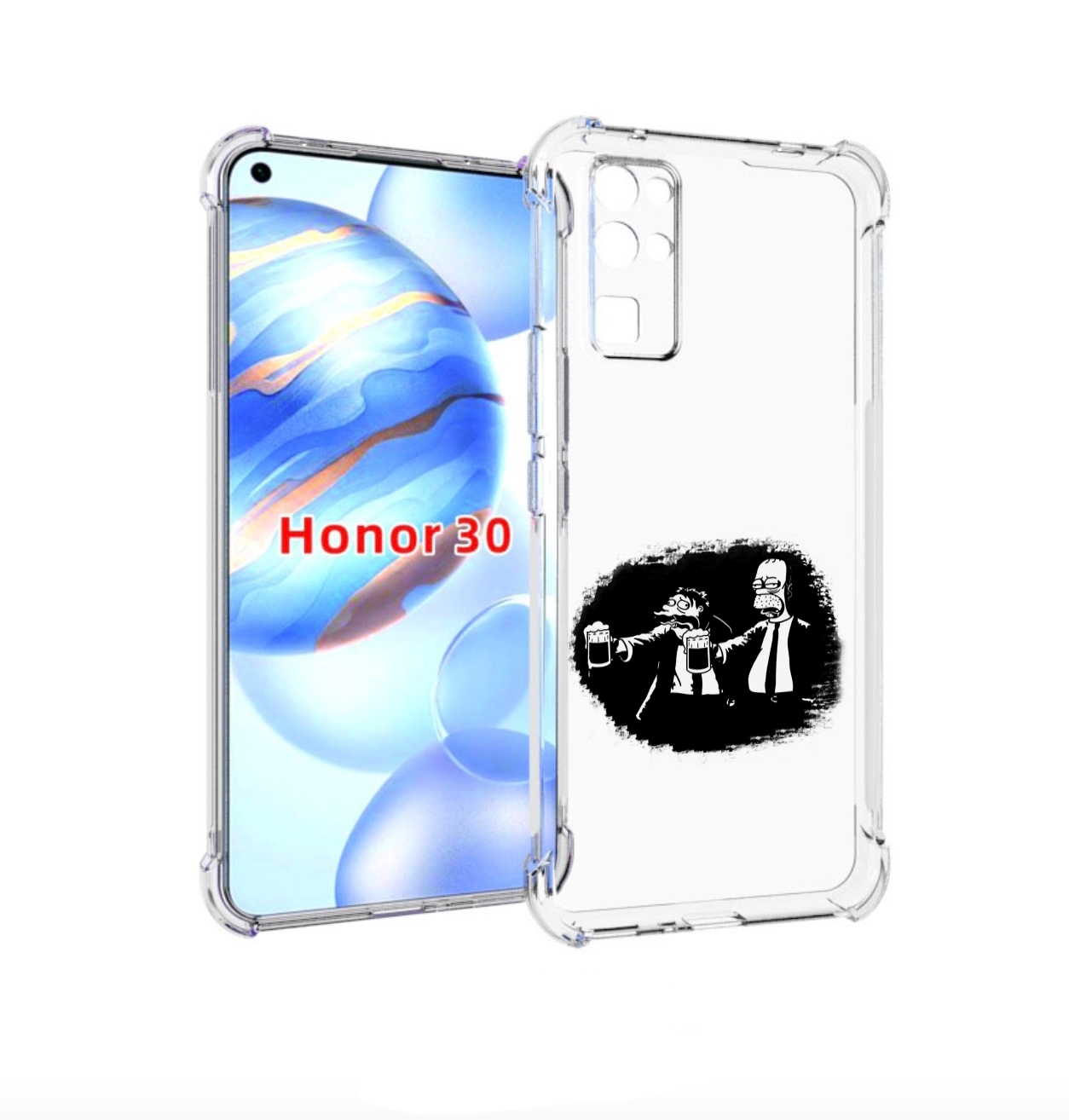 

Чехол бампер MyPads гомер пьет для Honor 30 (BMH-AN10) противоуд, Прозрачный, Tocco