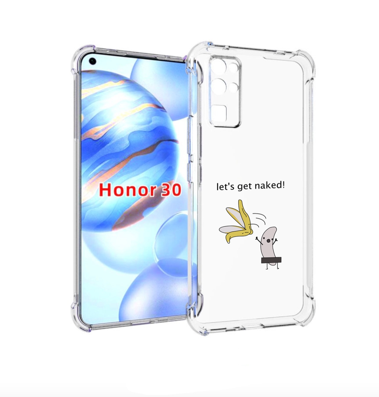 

Чехол бампер MyPads голый-банан для Honor 30 (BMH-AN10) противоу, Прозрачный, Tocco
