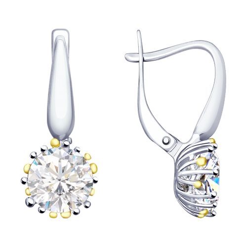 

Серьги из серебра ЯХОНТ Золотой 195509, горный хрусталь, 195509