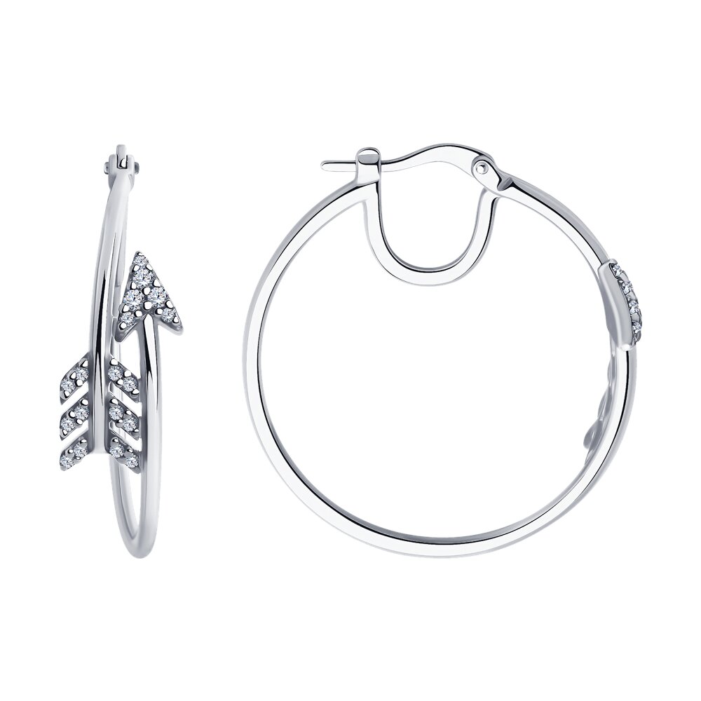 

Серьги из серебра с фианитом ЯХОНТ Ювелирный 2700737, 2700737