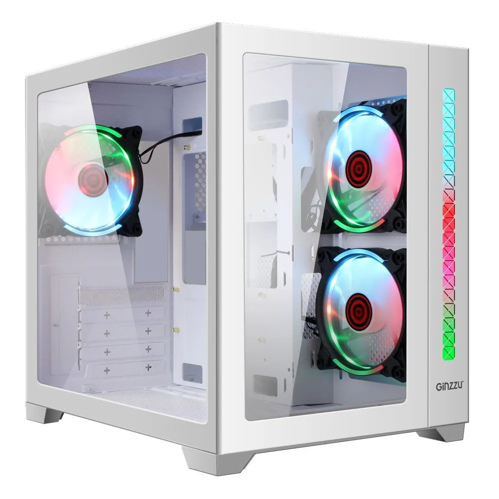 

Корпус компьютерный Ginzzu V450 RGB белый, V450 RGB