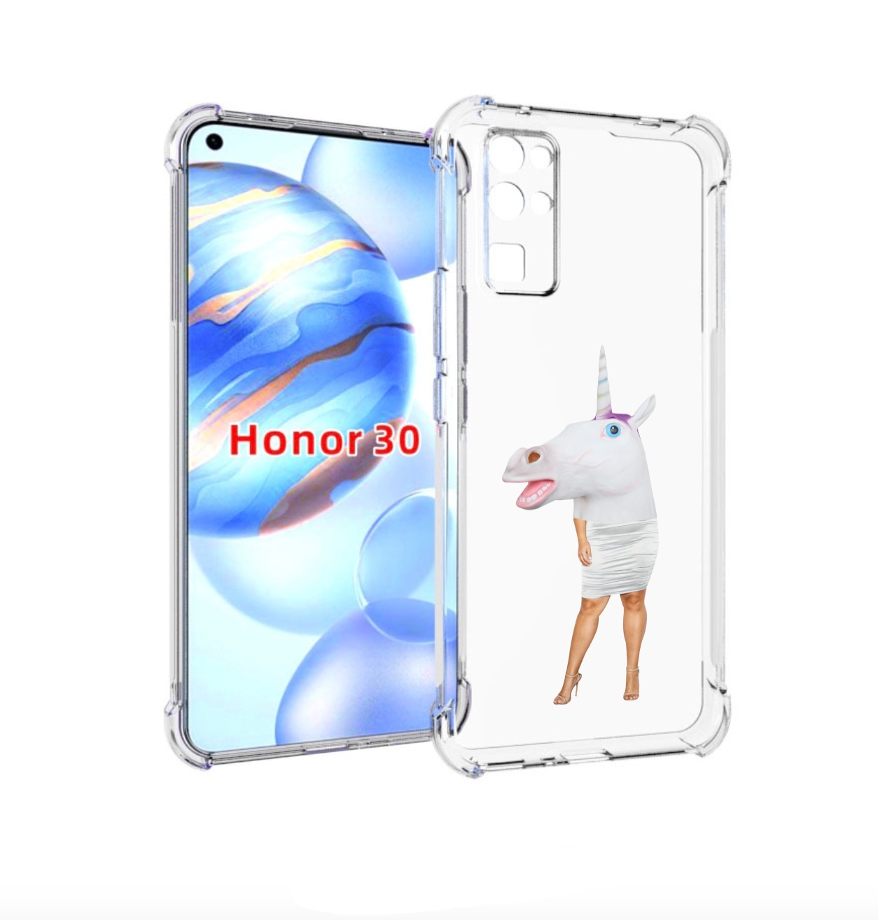 

Чехол бампер MyPads голова-единорога для Honor 30 (BMH-AN10) про, Прозрачный, Tocco