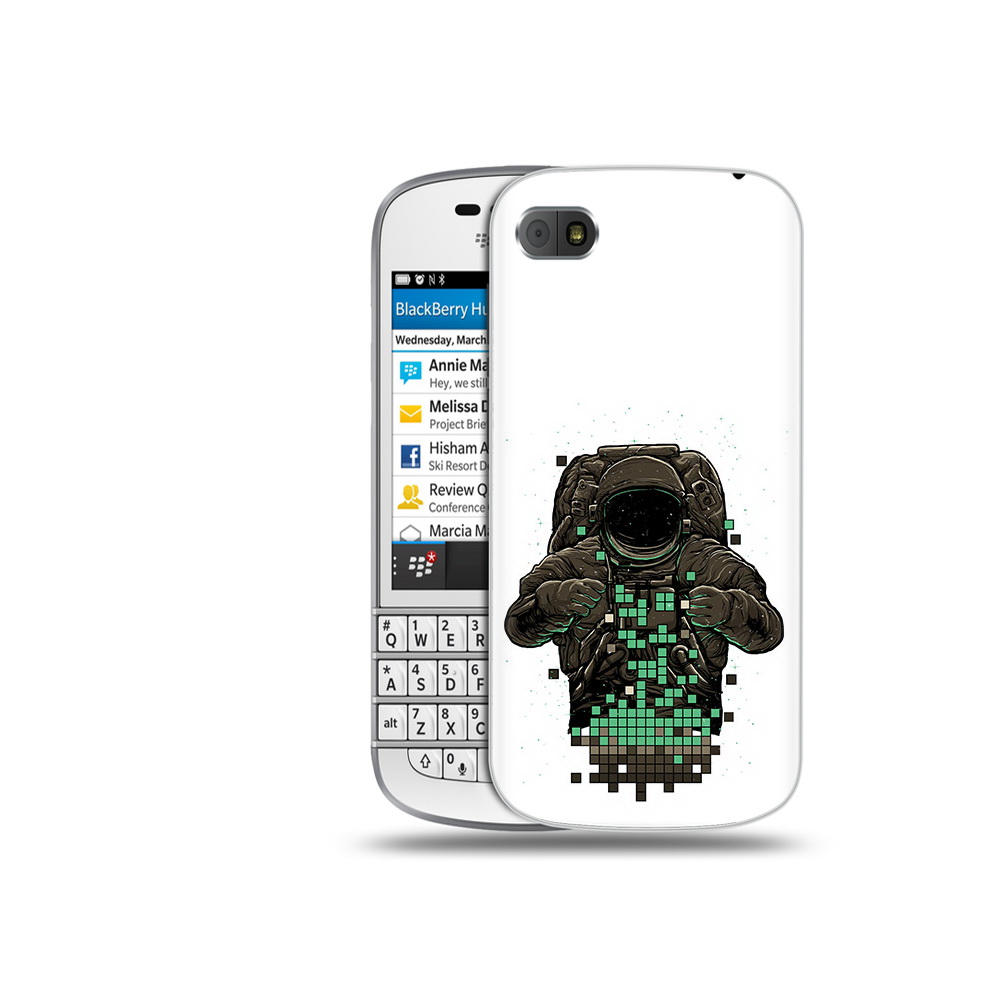 

Чехол MyPads Tocco для BlackBerry Q10 космонавт с пикселями, Прозрачный, Tocco