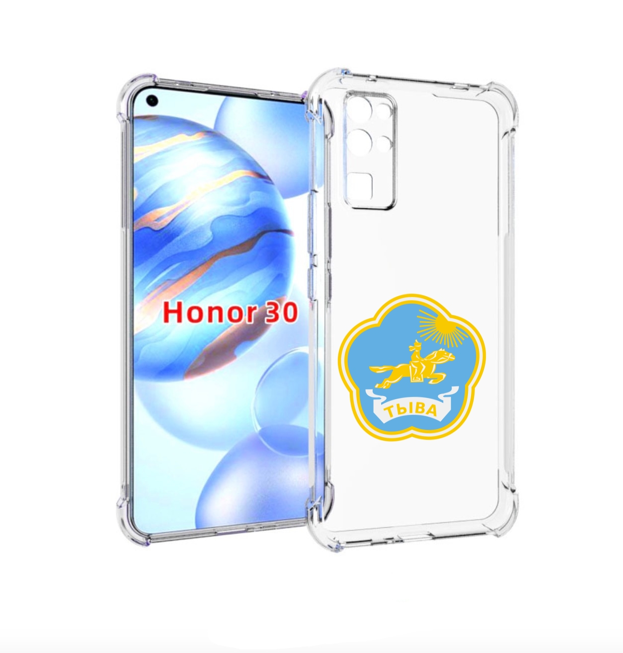 

Чехол бампер MyPads герб-тыва-кызыл для Honor 30 (BMH-AN10) прот, Прозрачный, Tocco