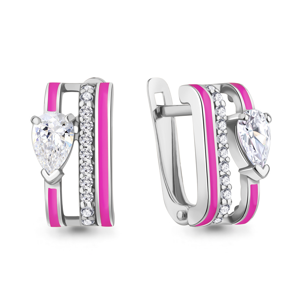 

Серьги из серебра с фианитом, эмалью ЯХОНТ Ювелирный 2703380, 2703380