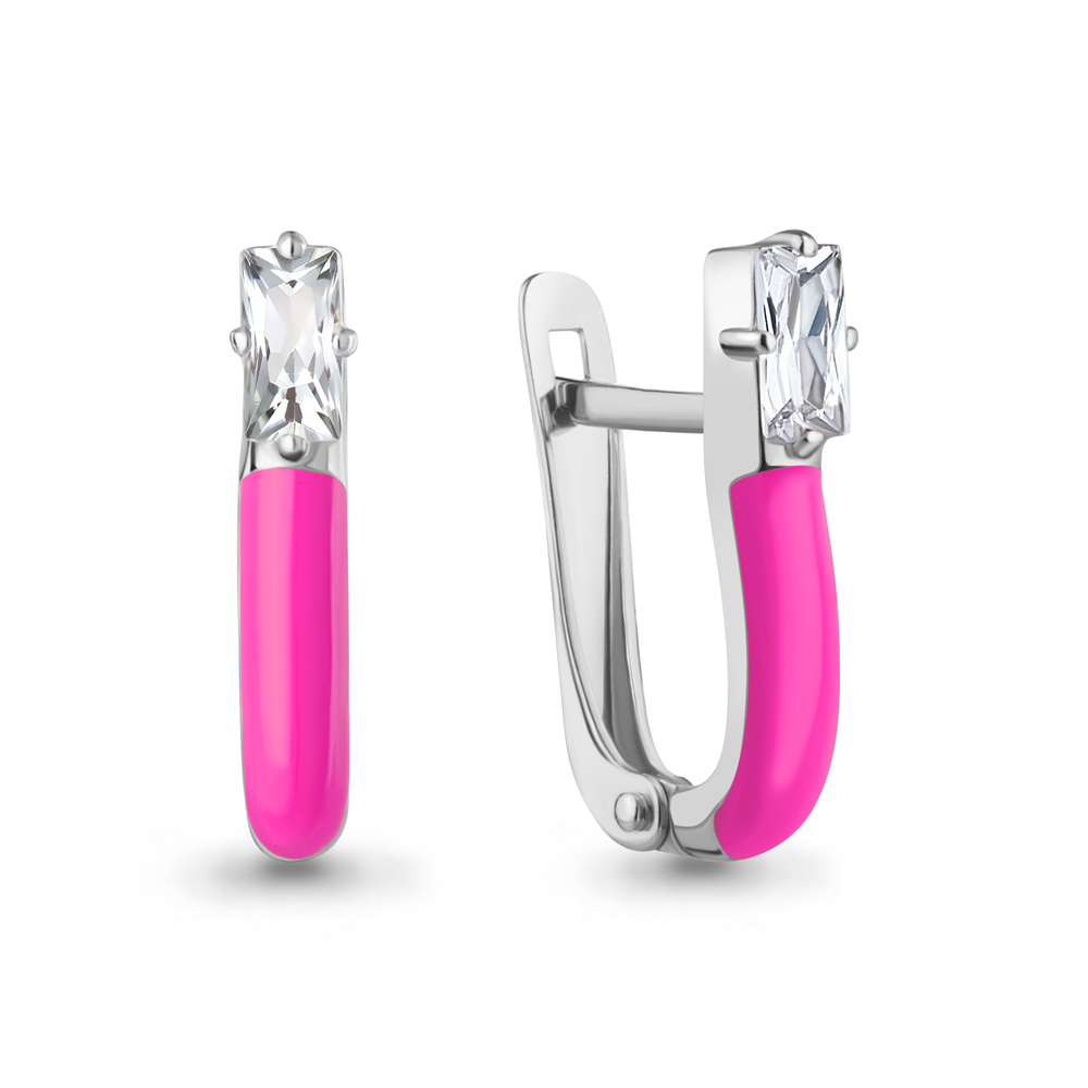 

Серьги из серебра с фианитом, эмалью ЯХОНТ Ювелирный 2703378, 2703378