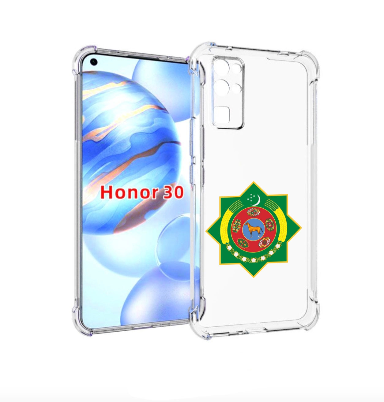 

Чехол бампер MyPads герб-туркменистан для Honor 30 (BMH-AN10) пр, Прозрачный, Tocco