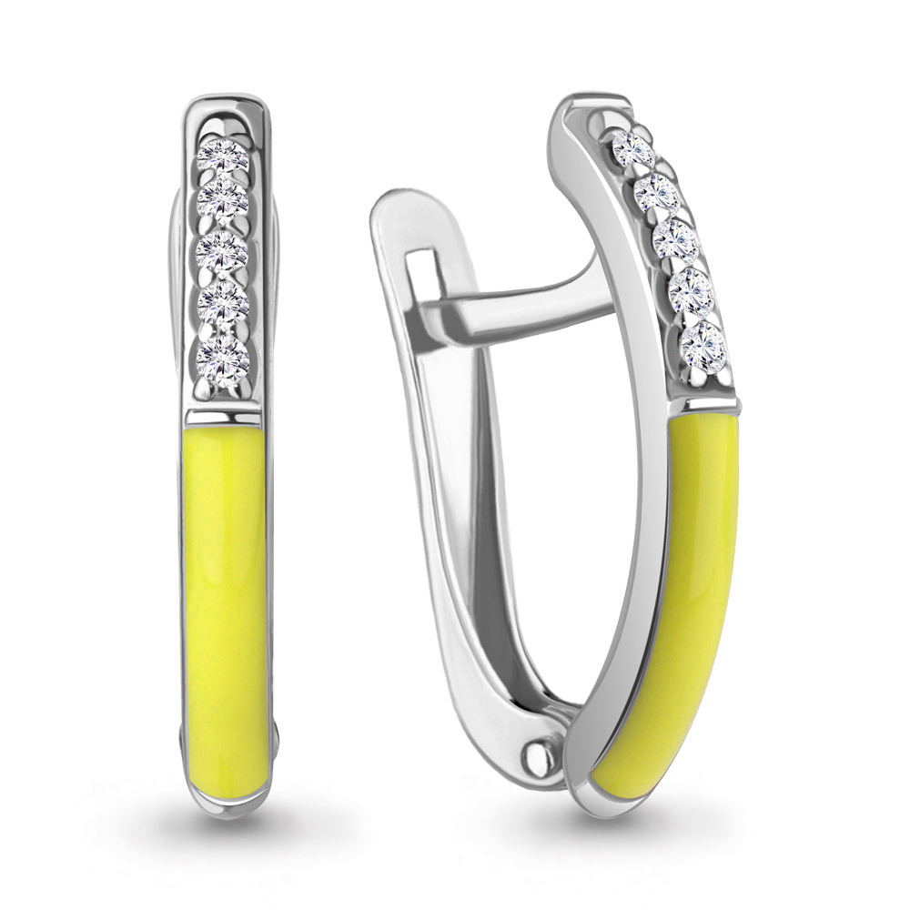 

Серьги из серебра с фианитом, эмалью ЯХОНТ Ювелирный 2703372, 2703372