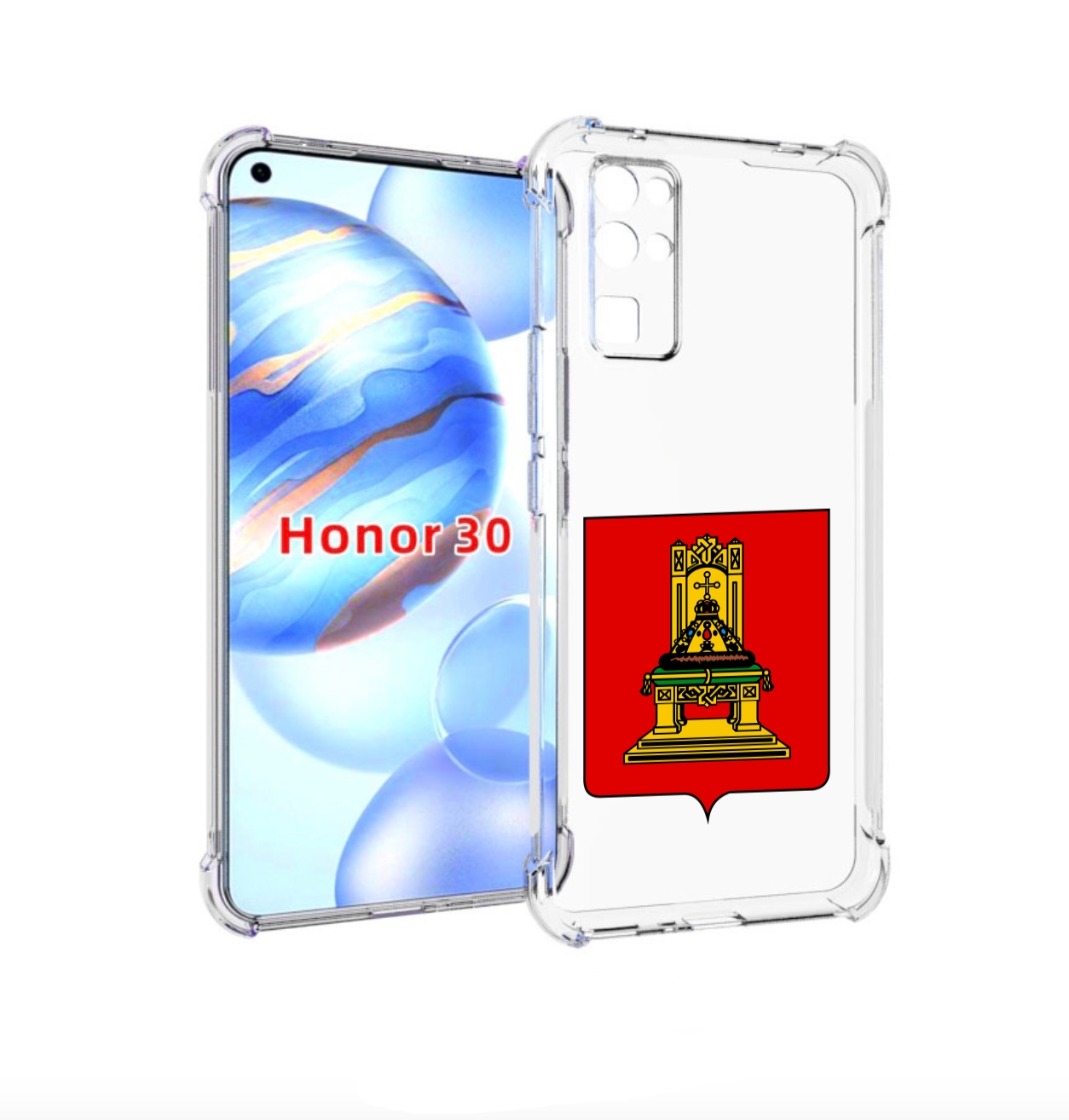 

Чехол бампер MyPads герб-тверская-область для Honor 30 (BMH-AN10, Прозрачный, Tocco