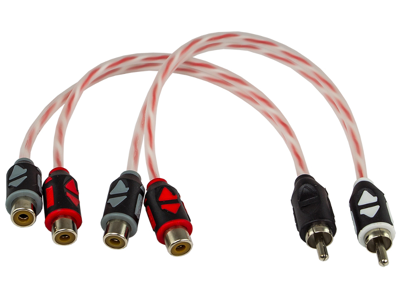 фото Кабель aura 2rca - rca, 0,2м белый, красный, черный, серый (rca-аy20 mkii)