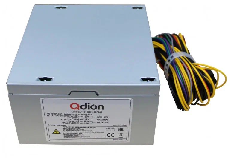 

Блок питания FSP QDION QD-400PNR, Серебристый, FSP 400W ATX Q-Dion QD-400-PNR { 400W, 120mm, 3xSATA, 1xPCI-E, nonPFC}