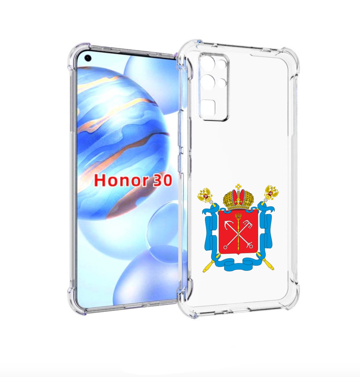 

Чехол бампер MyPads герб-санкт-петербург для Honor 30 (BMH-AN10), Прозрачный, Tocco