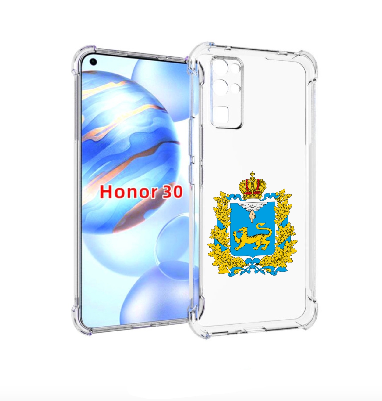 

Чехол бампер MyPads герб-псковская-область для Honor 30 (BMH-AN1, Прозрачный, Tocco