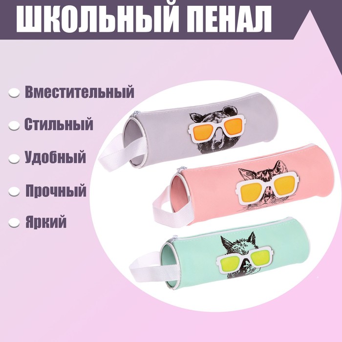 

Пенал-тубус школьный Calligrata на молнии, микс