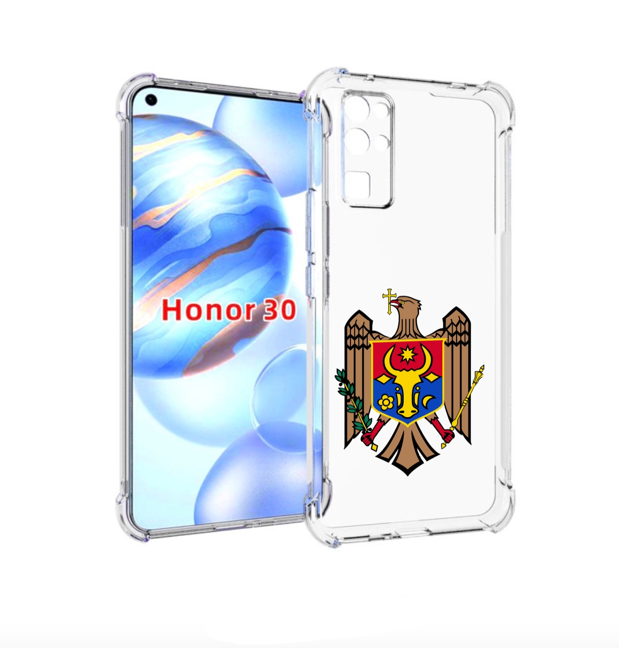 

Чехол бампер MyPads герб-молдовы для Honor 30 (BMH-AN10) противо, Прозрачный, Tocco