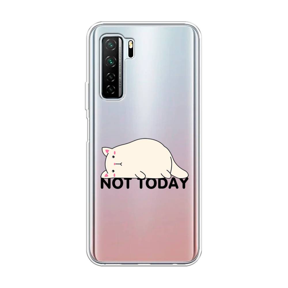 

Чехол на Huawei Nova 7 SE "Cat not today", Белый;розовый;черный, 6102950-1
